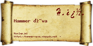 Hammer Éva névjegykártya